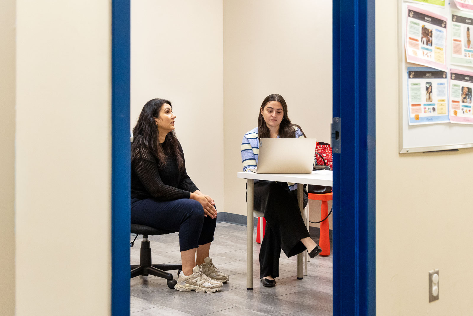 Two AlphaBee clinicians in a consultation room
