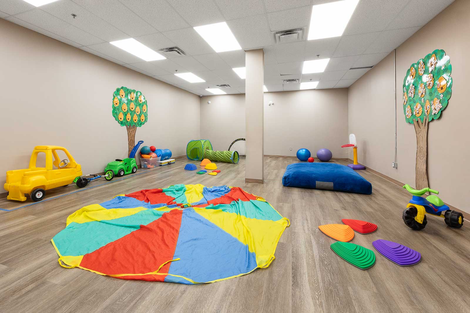 Play room at AlphaBee Etobicoke set up for early intervention